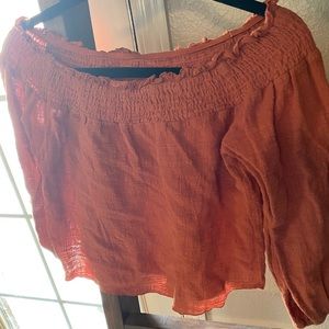 Off the shoulder top, Burnt orange color